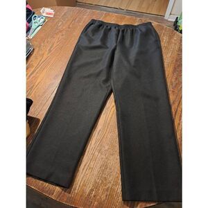Alfred Dunner Womens 16W Black Pull On Bootcut Pants Elastic Waist Pockets
